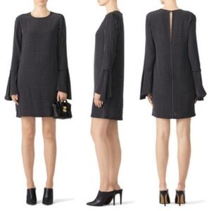 NEW Equipment Femme Mari Minimalist Mini Polka Dot Silk Dress Bell Sleeve Mini S